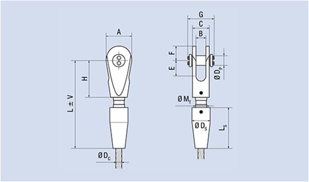 Open Spelter Socket - adjustable type 710